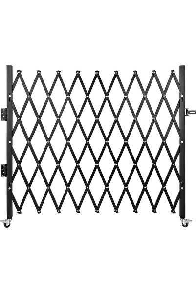 OEM Poarta pliabila acordeon, Otel, Negru, 2 x roti, Latime extinsa 2159 mm, ...