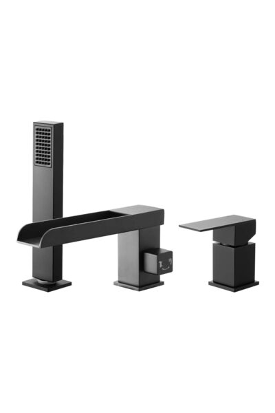 VEVOR Baterie pentru cada romana si cap de dus, cascada, Negru mat, Inox, 244...