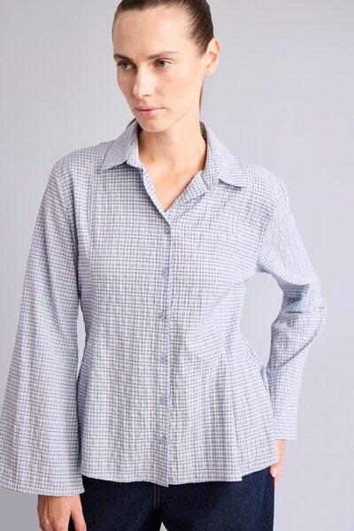 DeFacto Regular Fit Checkered Waffle Textured Wide Long Sleeve Shirt H9494Ax26Au