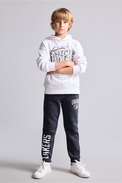 DeFacto Nba Los Angeles Lakers Regular Fit Elastic Cuff Printed Sweatpants Bo...