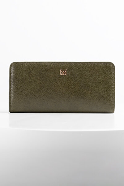 BAYDERİ Corisa Women's Leather Wallet Green