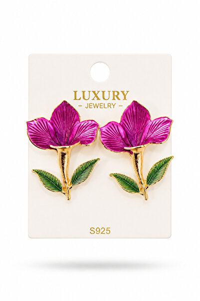 cityvision Pink Color Vip Flower Model Steel Earrings