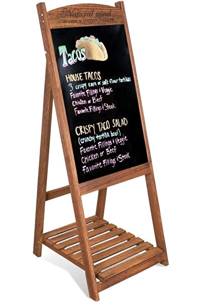 WISFOR Magnetic Chalkboard Sign Holder: Wooden A-Frame Chalkboard with Dry Er...