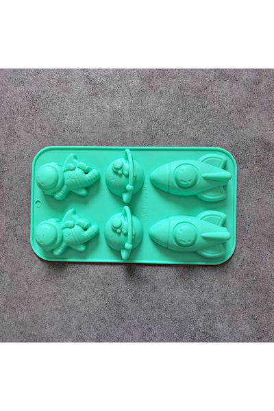 choice2 013green 1pc Creative Rocket Astronaut Shaped Silicone Mold, Perfect ...