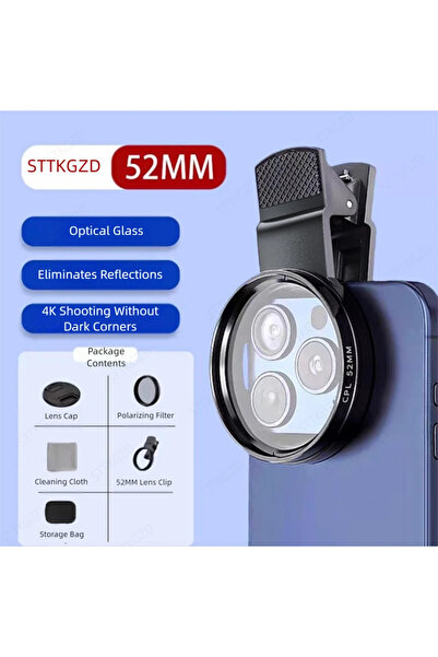 Choice Black 52mm CPL Mobile Phone Lens Filter Lens Clip Camera Accessories C...