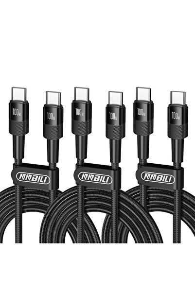 Choice1 1m Black 3pcs NNBILI 3Pcs 100W USB C to Type C Fast Charging Phone Ca...