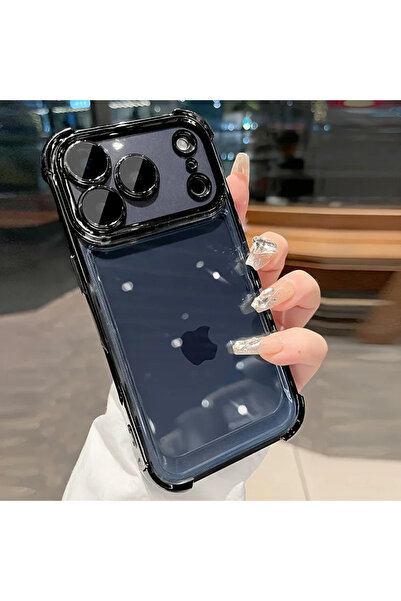 Choice18 iPhone17 Pro Max Black Luxury Plating Shockproof Clear Phone Case Fo...