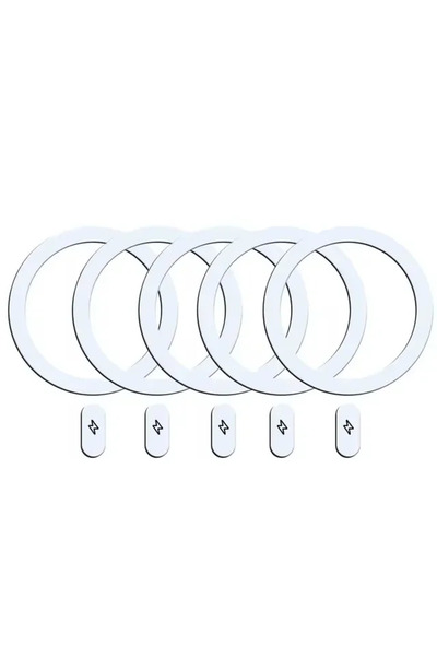 Choice3 5 White 1/5PCS Magnetic Sticker Metal Ring for Magsafe Wireless Charg...