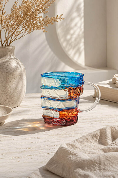 EMFA HOME 3D Book-Shaped Glass Mug, Colorful Design Coffee Tea and Cold Drink...
