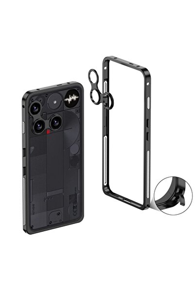 Choice1 غطاء هاتف Nothing Phone (3) أسود رفيع للغاية من سبائك الألومنيوم لحما...