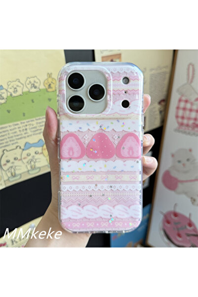 Choice9 iphone 11 only Case B INS Strawberry Cream Cake Pink Red Y2K Phone Ca...
