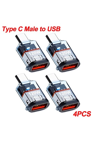 Choice9 محول USB-C أنثى إلى USB-A ذكر عالي السرعة 4X B-Blue OTG لنقل البيانات...