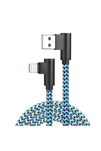 Choice1 كابل شحن آيفون من لايتنينج إلى USB-A بطول 2.5-3 متر أزرق من ANSEIP، ع...