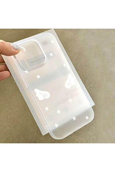 Choice11 iPhone 15 Plus only case Creative White Star Wings Korean INS Cartoo...