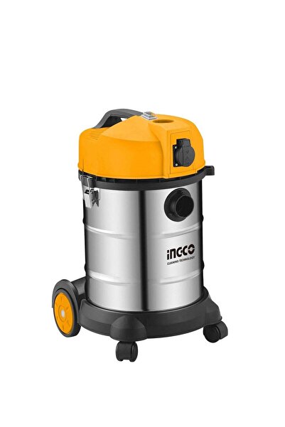 Ingco VC14301 1400W Wet & Dry Vacuum Cleaner, 30L Stainless Steel Tank, 18kPa...