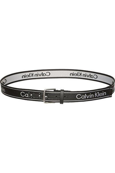 Calvin Klein Erkek Short Round Buckle Webbing 35mm Kemer