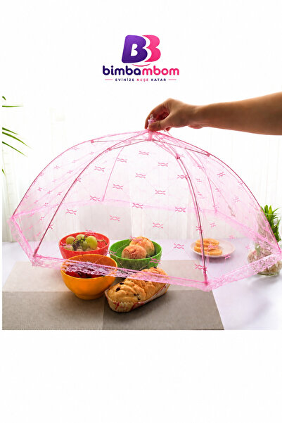 bimbambom Pink, Food Preservation Umbrella, Food and Meal Fly Protector, Tull...