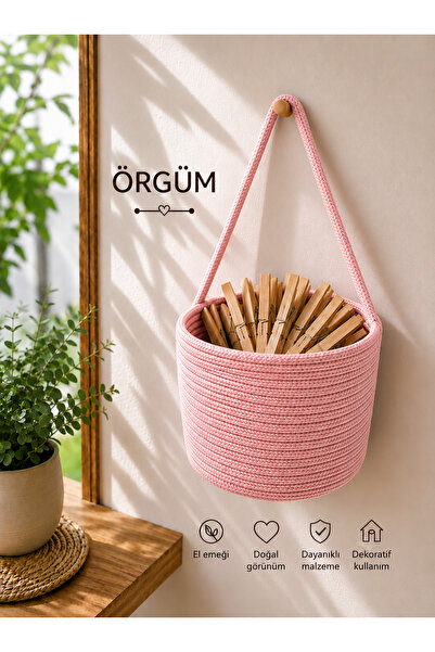 ÖRGÜM Sepet Mandal Sepeti Dekoratif Çok Amaçlı Organizer 15x15 cm MANDALLAR D...
