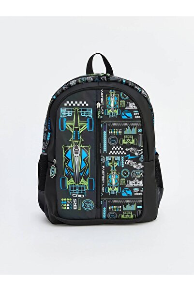 LC Waikiki Lcw Accessories Black Car Printed Boys' Backpack