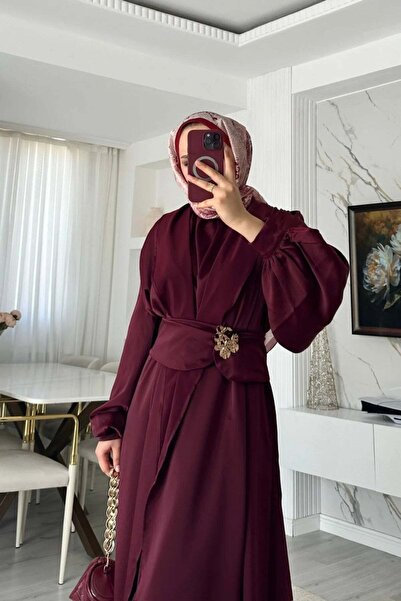 müqofficial Maysa Abaya Set - Burgundy