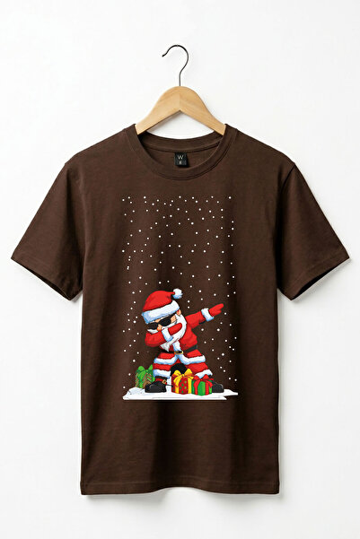 The Baski New Year's Santa Claus Cool Design Printed 100% Cotton Crew Neck Pr...