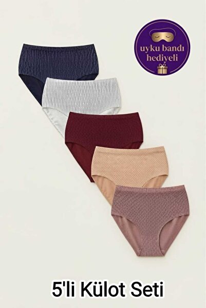 Tutku Women's 5-Pack Cotton High-Waist Plus Size Panties - Tiny Polka Dot Gat...