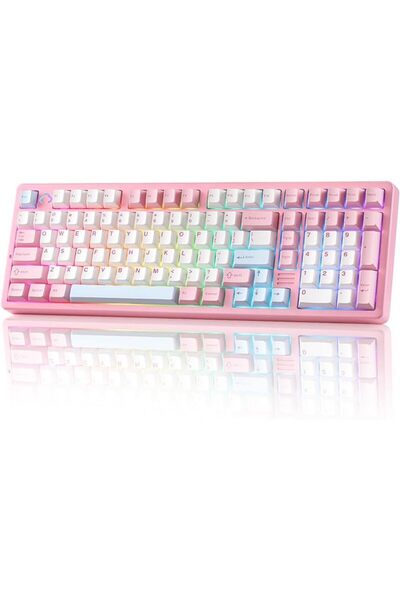 YUNZII AL98 1800 Aluminum Wireless Mechanical Keyboard (White, Milk V2) | QMK...