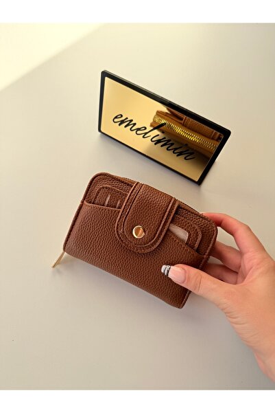emelimin Women's Tan Brown Wallet with Removable Card Holder and Snap Fastene...