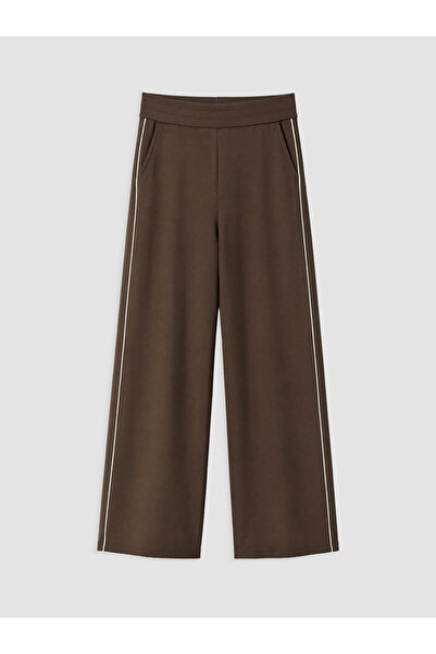 LC Waikiki Brown Stripe Detailed Soft Touch Women's Sweatpants