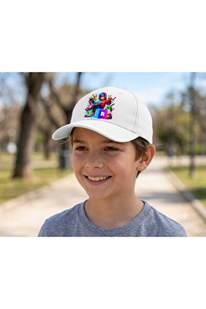 Malfini Sapca model Roblox Gamer, Picnic, Scoala, Gradinita, Alb, Bumbac, Aju...