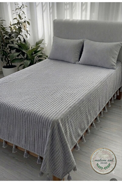 Madame Asel Home YATAK ÖRTÜSÜ ŞAÇ ÖRGÜ %PAMUK ÇİFT KİŞİLİK