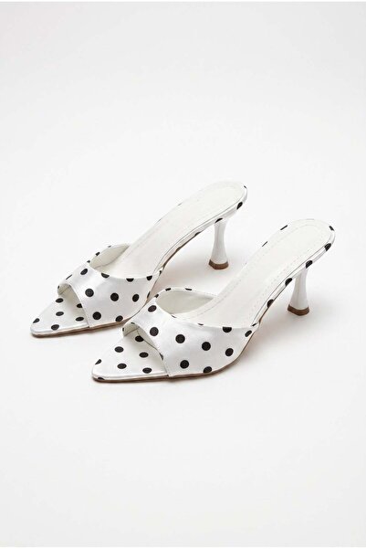Generic Brand Women's Polka Dot Pointed Toe Slippers White