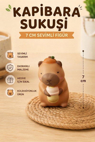 EFA Kapibara Sukuşi 7 cm Sevimli Squishy Oyuncak