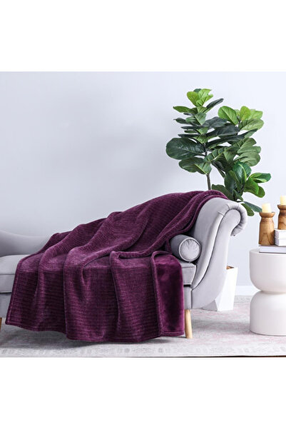 Generic Brand بطانيات كنيت - الأرجواني الداكن (Dark Plum)