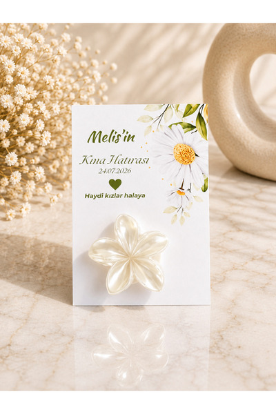 Hediyelik Beyaz Lotus Toka - söz, nişan, kına, nikah hediyeliği 50 adet