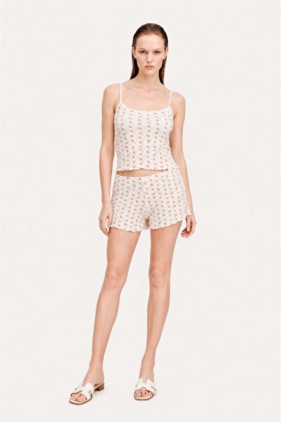 HAKKE Pointel Little Bear Pattern Strap Shorts Set