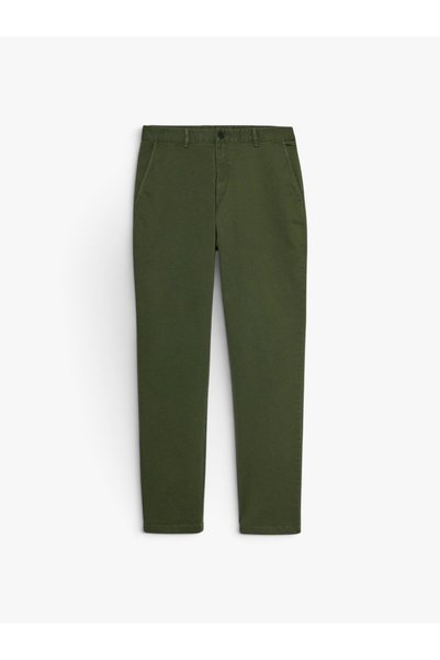 Sisley Pamuk Karışımlı Dar Kesim Chino Pantolon Erkek Yeşil Pantolon - 325P4A...