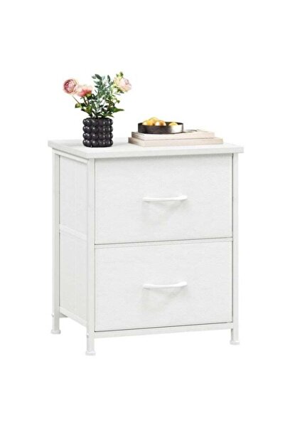 Generic Visionnaire Modern Nightstand with 2 Drawers, Metal Frame Bedside Tab...