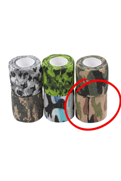 Dövme Makinesi Sarma Bandı Natural Kamuflaj (Kendinden Yapışkanlı Elastik Bant - Cover) 5mm