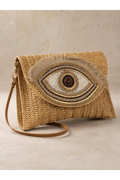 Luminos Butik Camel Straw Bag 20X28 Cnt1095