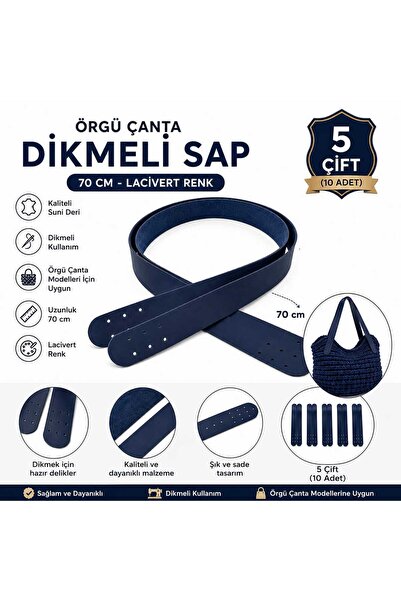 aurellen 5 Çift 70 cm Dikmeli Suni Deri Çanta Sapı – Örgü Çanta Sapı, Deri Ça...