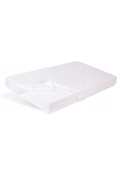 NO BRAND Cearșaf de pat din jerseu de bumbac cu elastic 90/100 x 200 cm alb