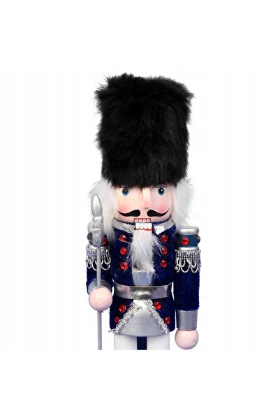 NO BRAND Figurină de Crăciun „Bunicul Nucilor”, 30 cm, ornament din lemn, alb...