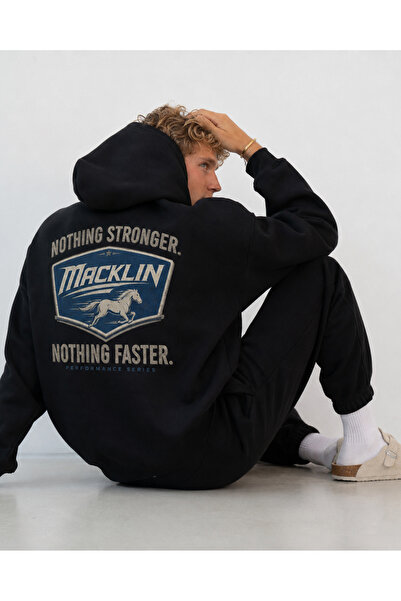 macklin Unisex Women's Men's Nothing Stronger Nothing Faster Printed Oversize...