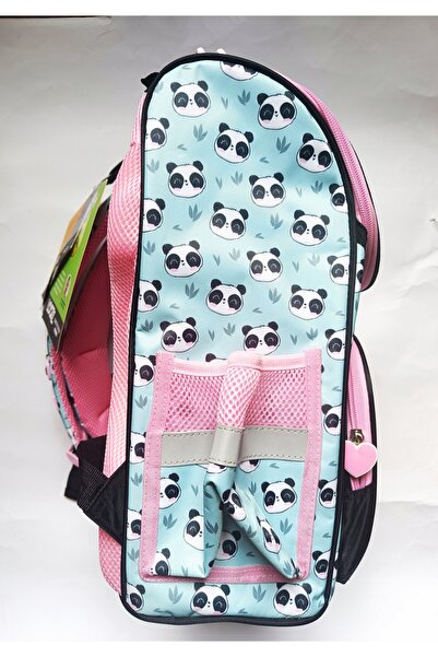 NO BRAND LOOZZ rucsac școlar cu multiple compartimente negru, roz, verde PANDA