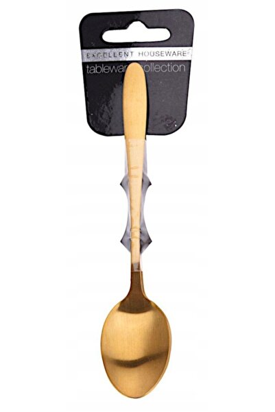 Excellent Houseware Set de 6 linguri aurii pentru desert, ceai și cafea