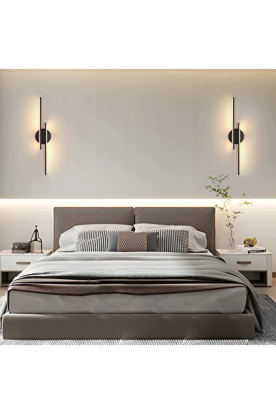 NO BRAND LAMPĂ LINEARĂ, APLICĂ DE PERETE CU LED, NEAGRĂ, MODERNĂ, PENTRU SUFR...