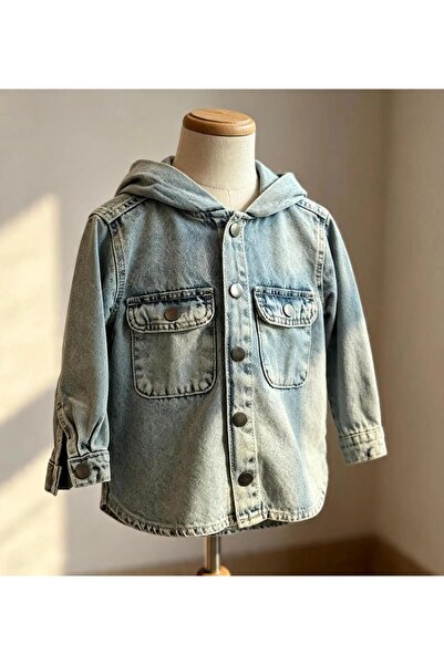 Little Mom's Store Erkek Çocuk Orjinal Kapşonlu Denim Ceket