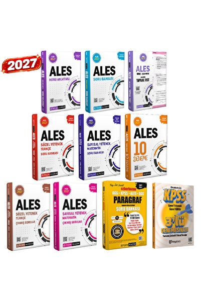 Pegem Akademi Yayıncılık 2027 ALES Kazandıran Set(Konu Anlatımı-Soru Bankası-...