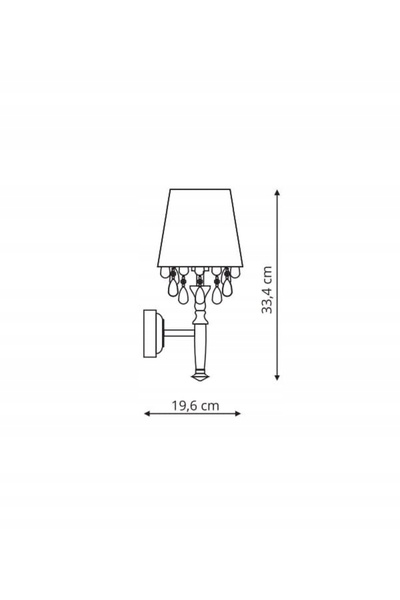 NO BRAND Aplică de perete argintie Glamour Light Prestige cu cristale și abaj...